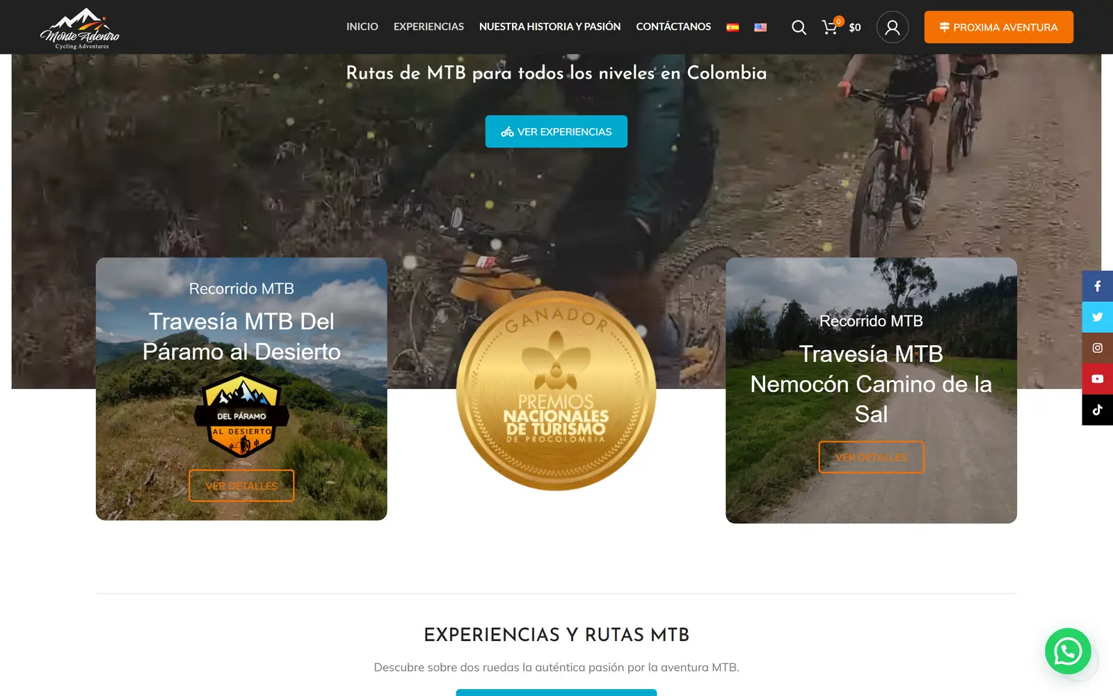 Monte Adentro MTB site: MTB routes for every level in Colombia