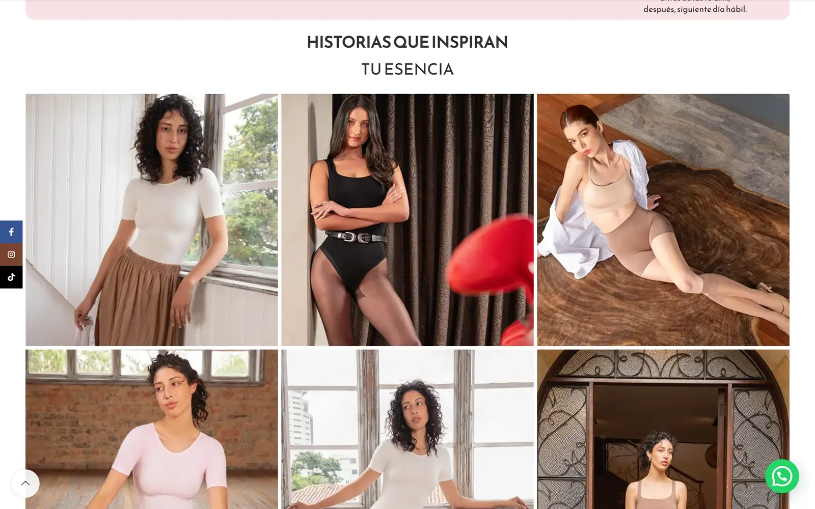 Sitio de Samsara: galería “Historias que inspiran tu esencia”