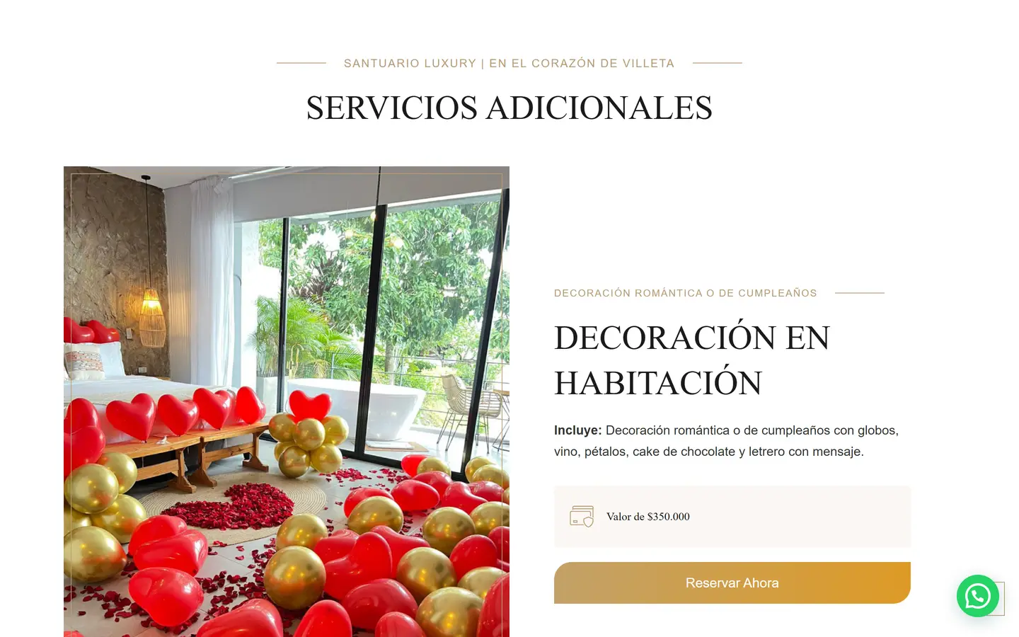 Sitio de Santuario Luxury en escritorio