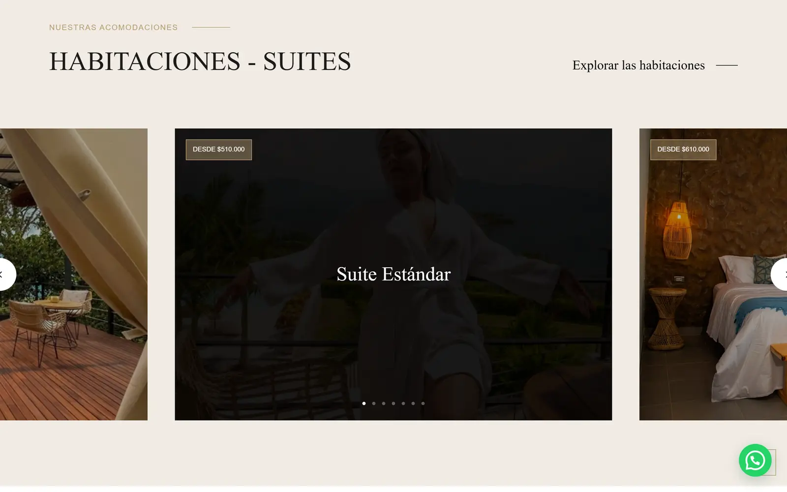 Sitio de Santuario Luxury: carrusel de habitaciones y suites