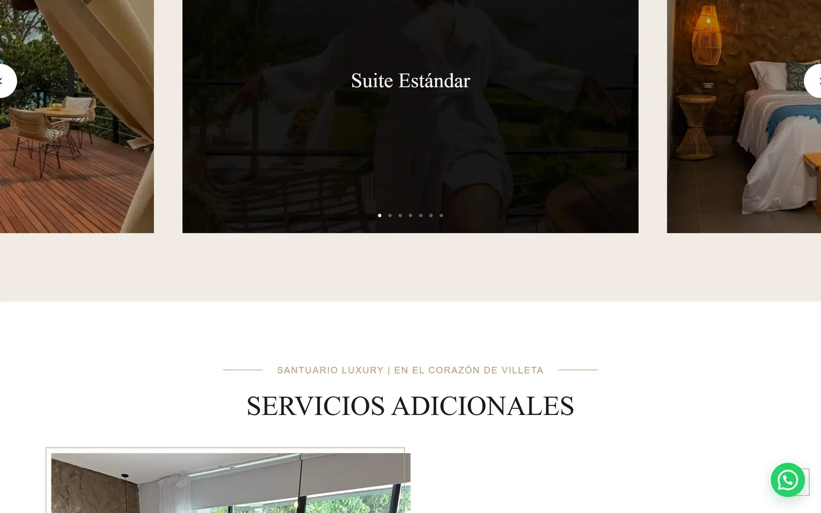 Sitio de Santuario Luxury: suite estándar y servicios adicionales
